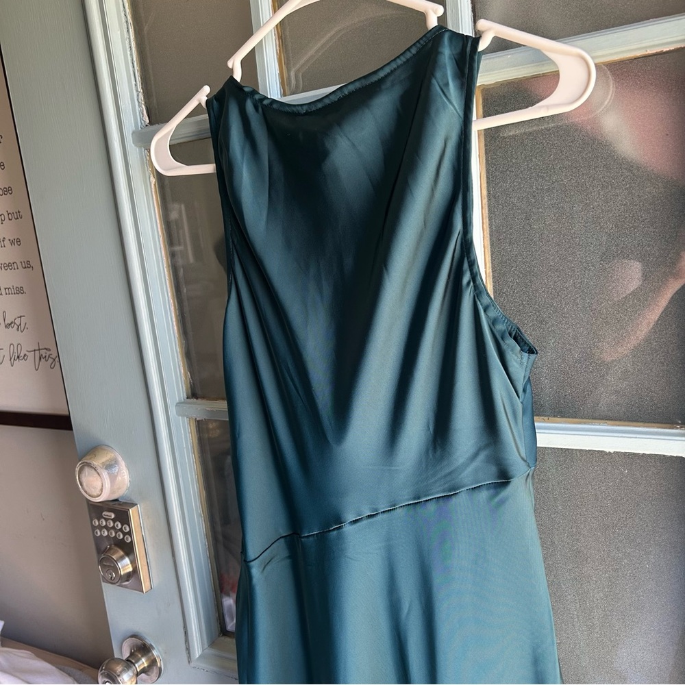 NWT Hello Molly Cowl Neck Formal Long Maxi Dress Bridesmaid Gown Teal Green XL - Picture 6 of 11